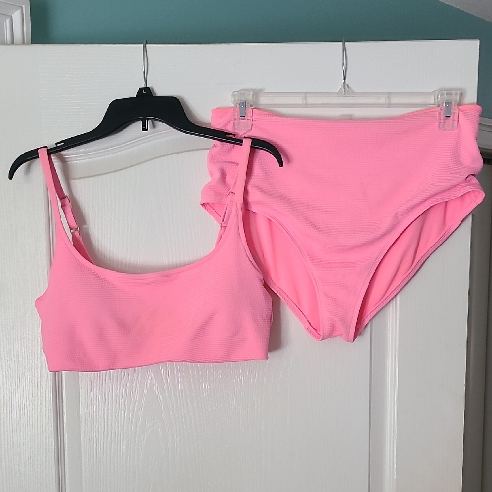 Pink High-Waisted Bikini Set